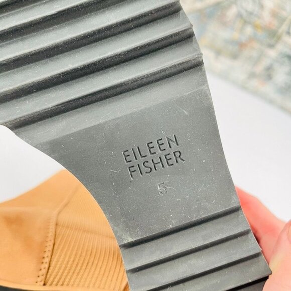 Eileen Fisher Lilou Nubuck and Recycled Stretch Knit Bootie Size 5 - Picture 11 of 12